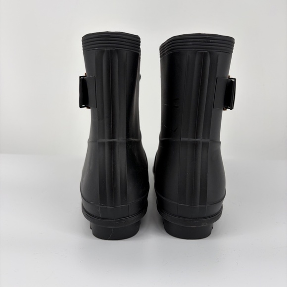 Tommy Hilfger Women's Rain Boots Black Buckle Tie Gold 9M Waterproof Short - Picture 10 of 14